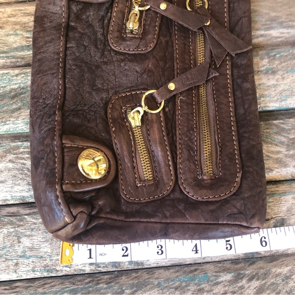 Gustto Leather Wristlet Chocolate Brown - Picture 8 of 9